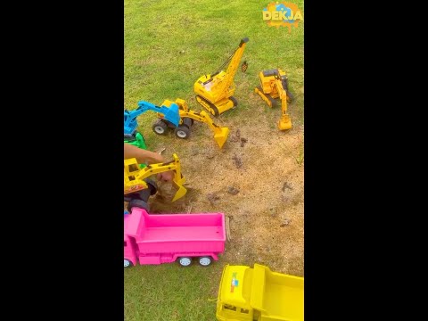 Dekjaกระเป๋าสะพายสำหรับสายจักรยานและวิ่งเทรล🚴 Excavator and dump truck toys รถดั้มรถก่อสร้างหลากสี รถแม็คโครตักทราย