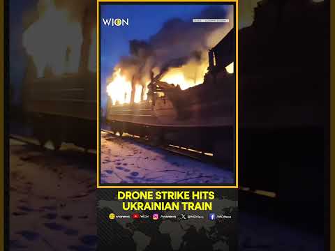 Russia Ukraine War Russian Drone Sets Ukraine Train Ablaze WION 