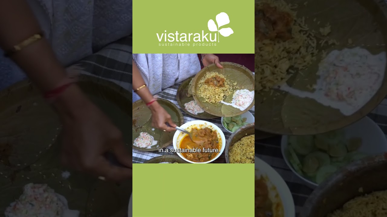 Eco friendly tableware made from leaves, India 