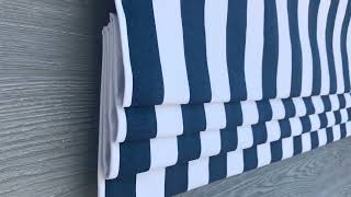 Navy and White Stripes Faux Roman Shade Valance (Canopy in Blue)