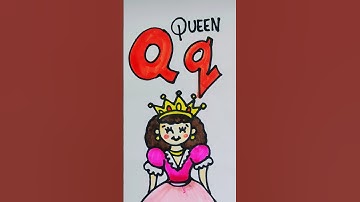 How To Draw Paint And Learn ABC alphabet| Q for QUEEN #drawing #trending #alphabet #kids #ytshorts