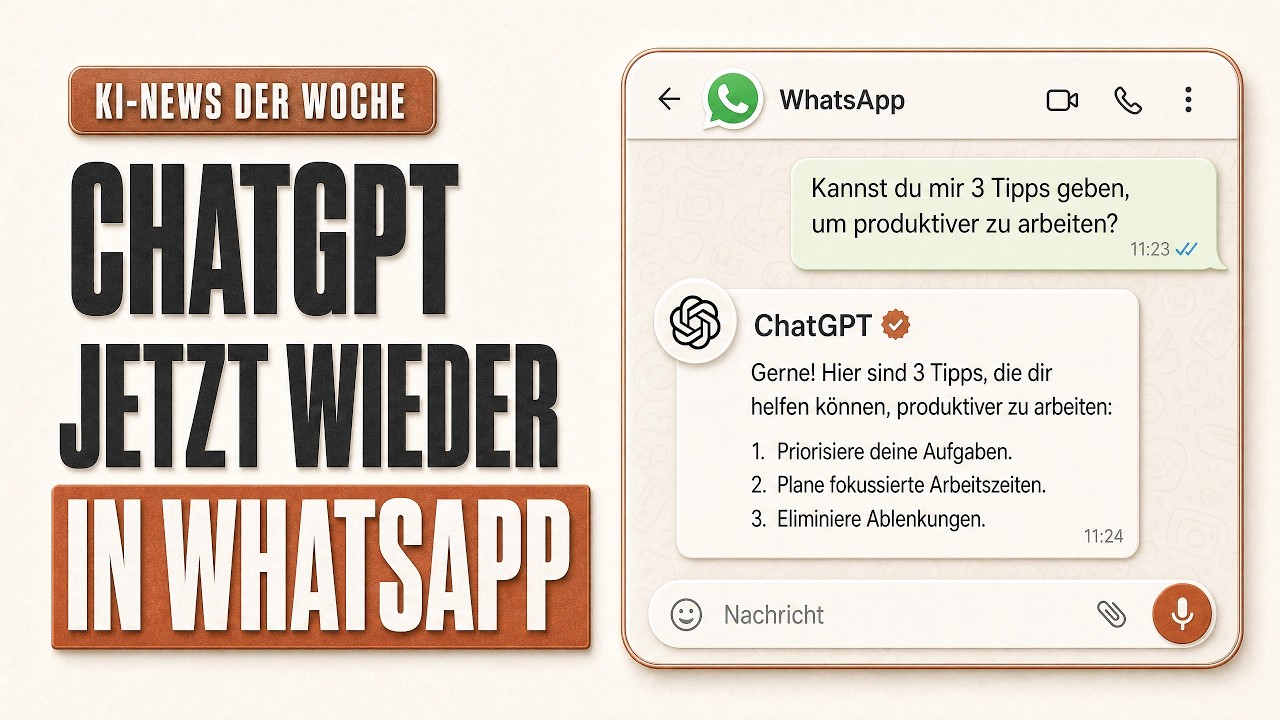 ChatGPT ist zurück in WhatsApp, Apple verklagt OpenAI, Meta greift Fable 5 und GPT-5.6 an | KI-News