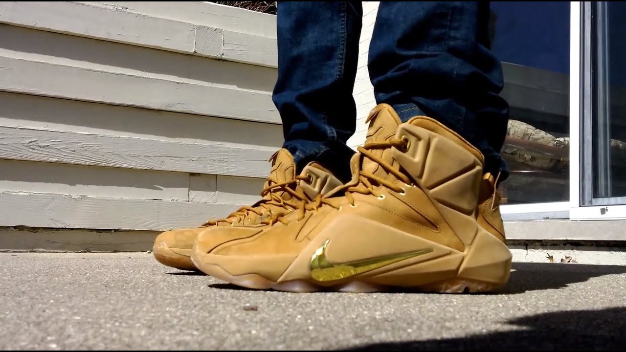 NIKE LEBRON 12 XII EXT WHEAT ON FOOT HD 