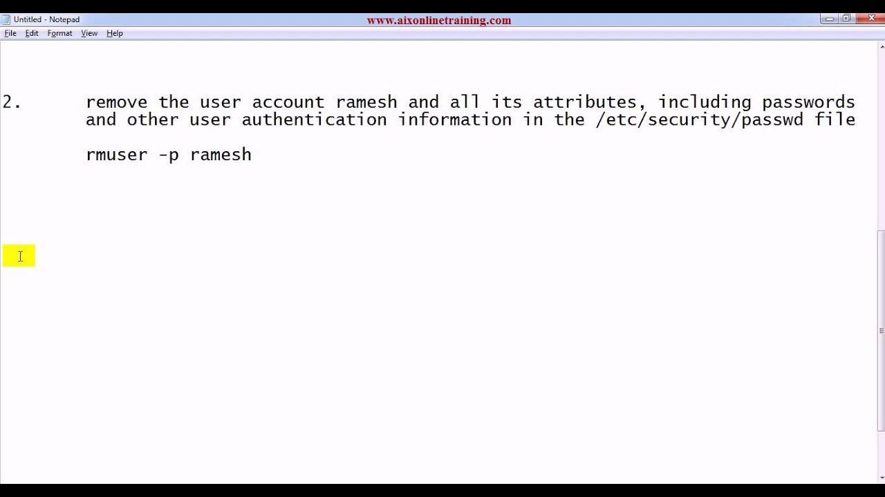 How To Delet A User In AIX rmuser Command YouTube