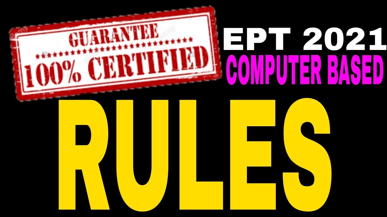 EPT BASED)(Reading Comprehension Part 3. K) RULES YouTube