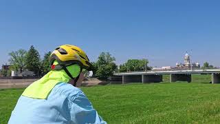 Riding the Great Miami River Recreation Trail from Tipp City to Piqua.