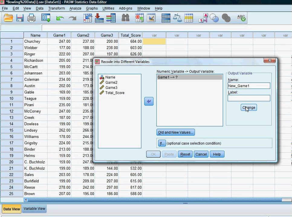 Recoding a Variable and Saving in a Different Column - YouTube