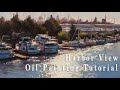 선착장 유화 풍경화 그리기 , Harbor view landscape oil painting tutorial.