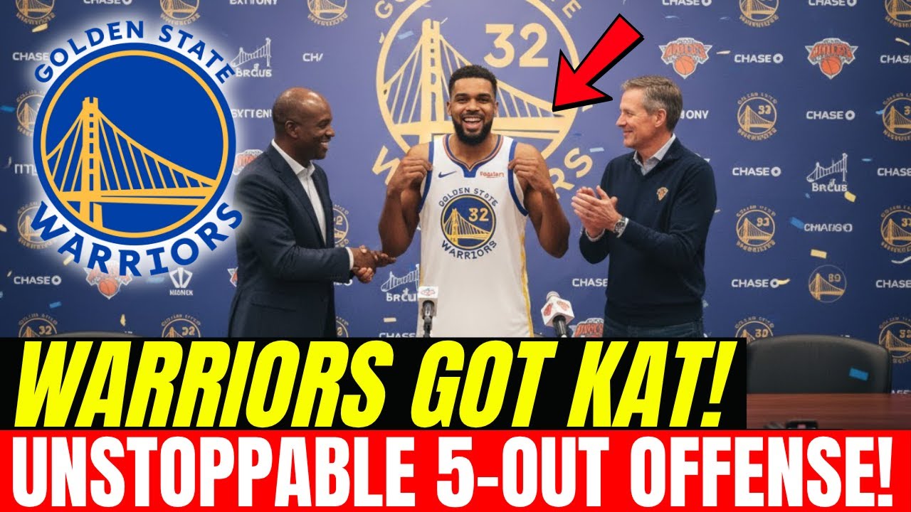 KAT SIGNS WITH WARRIORS TO CREATE UNSTOPPABLE 5-OUT OFFENSIVE MACHINE | nba news warriors - YouTube