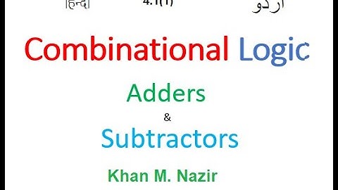 (U)DLD(M) Q4.1 || Combinational Logic || Adders || Subtractors Mano)