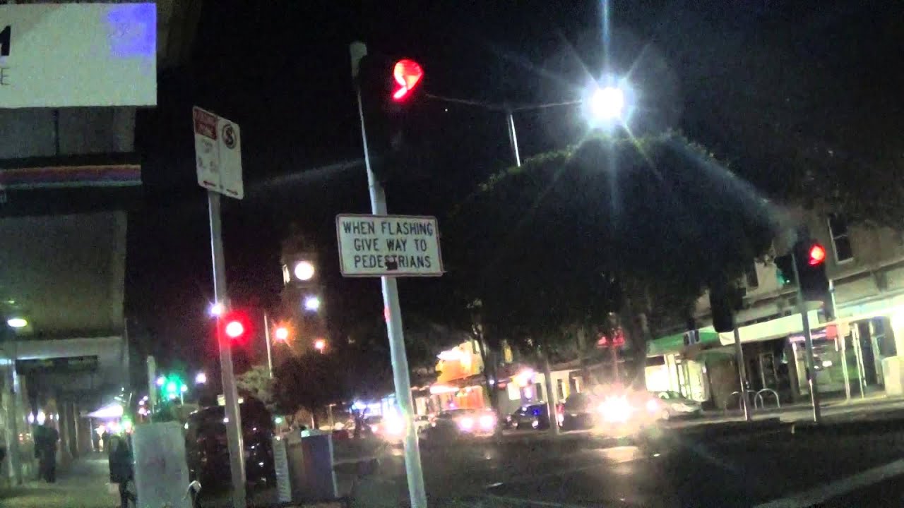 Flashing Amber Traffic lights pedestrian crossing in Geelong in Ryrie