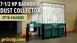 Thumbnail for YouTube video: Grizzly G0406 7-1/2 HP Baghouse Dust Collector for industrial woodworking production