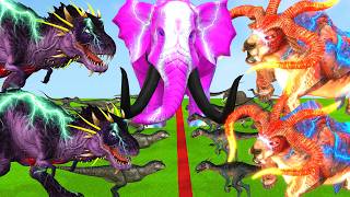 20 Giant Mammoths vs Zombie T-REX Army & Dinosaurs | Ultimate Battle Simulator