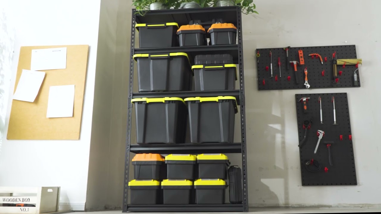 REIBII 3000 LBS 5 Tiers Heavy Duty  Storage Shelves Adjustable Metal Shelving for  Garage, Pantry, Kitchen and Basement