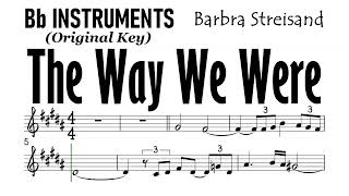 The Way We Were Bb Instruments Sheet Music Backing Track Partitura Barbra Streisand