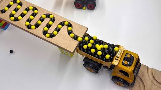 Marble Run Race  ⭐HABA Slope Dinosaur Track &amp; Trucks | Oddly Satisfying Marble Drop #17 #marble