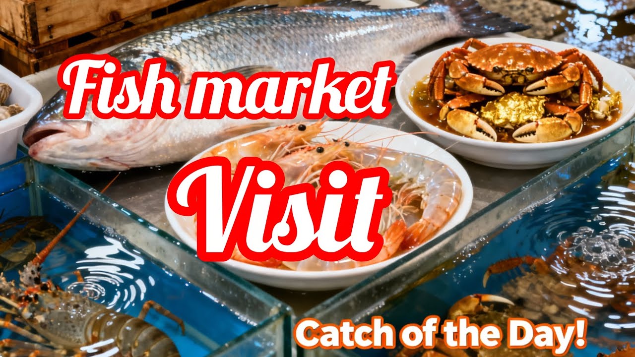 Fresh Fish market visit |  how to clean prawns| crab  | small video | 