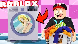WRZUCIŁEM BELLĘ DO PRALKI w Roblox! (Roblox Laundry Simulator) | Vito i Bella screenshot 4
