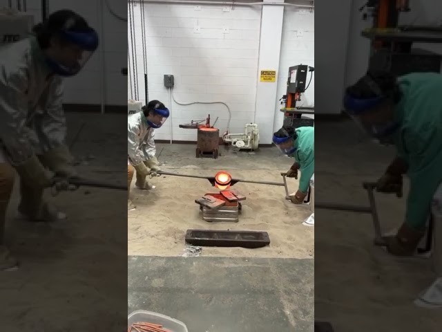 Casting session was put on by the American Foundry Society within the MME department at UTEP class=