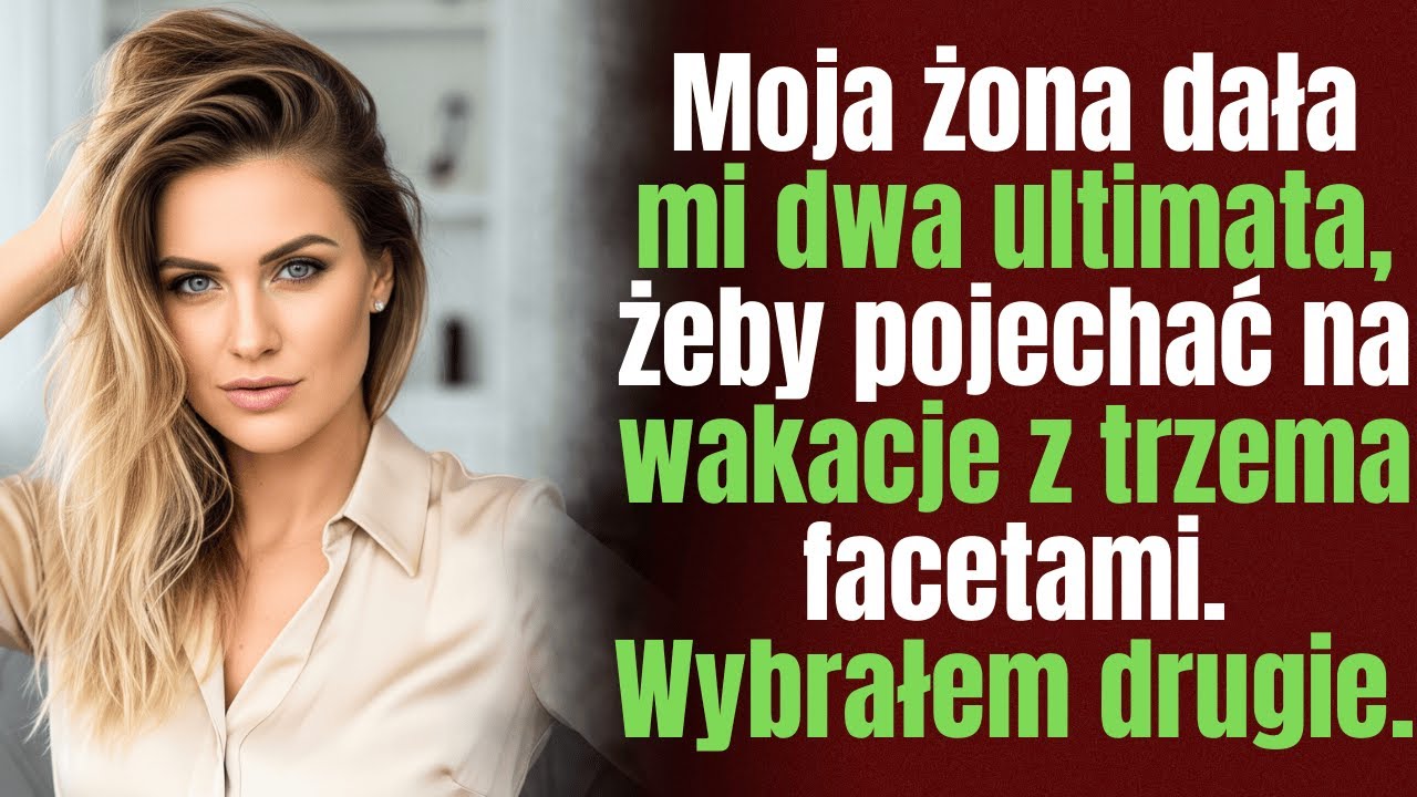 Moja żona dała mi dwa ultimata, żeby pojechać na wakacje z trzema facetami. Wybrałem drugie.