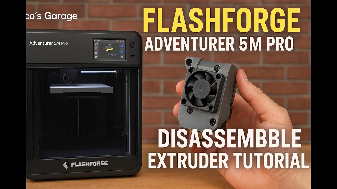 Flashforge Adventurer 5M Pro dissasemble and assemble extruder tutorial