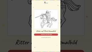 Ritter auf Pferd Ausmalbild | Kostenlos als PDF