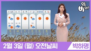 [오늘날씨] 박하명 : 930 뉴스 기상예보 20200203