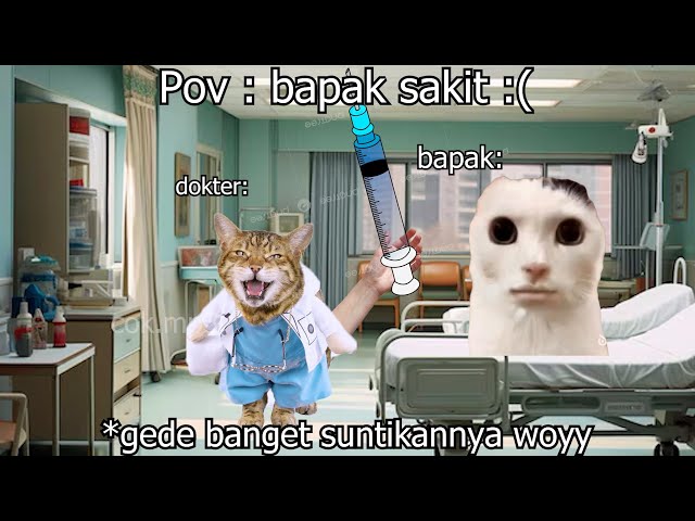 Pov : bapak sakit :( | meme kucing 🤣 32 class=