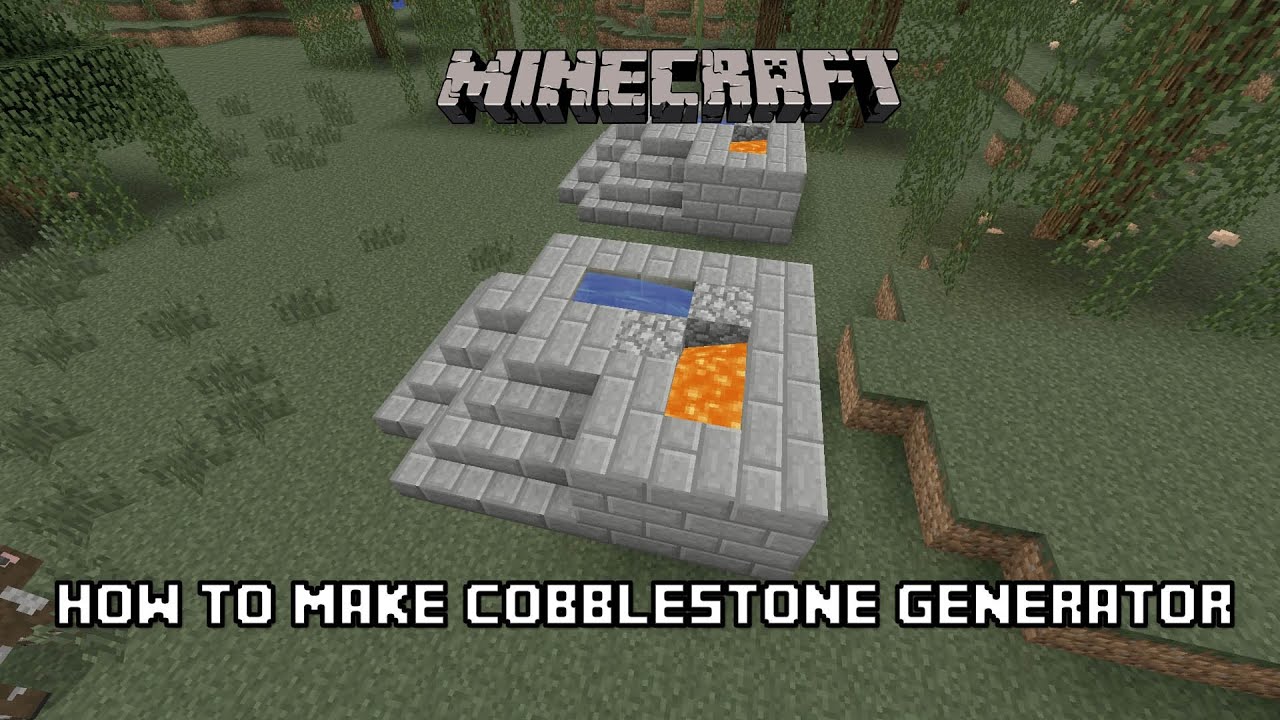 How to Make a Cobblestone Generator in Minecraft - YouTube