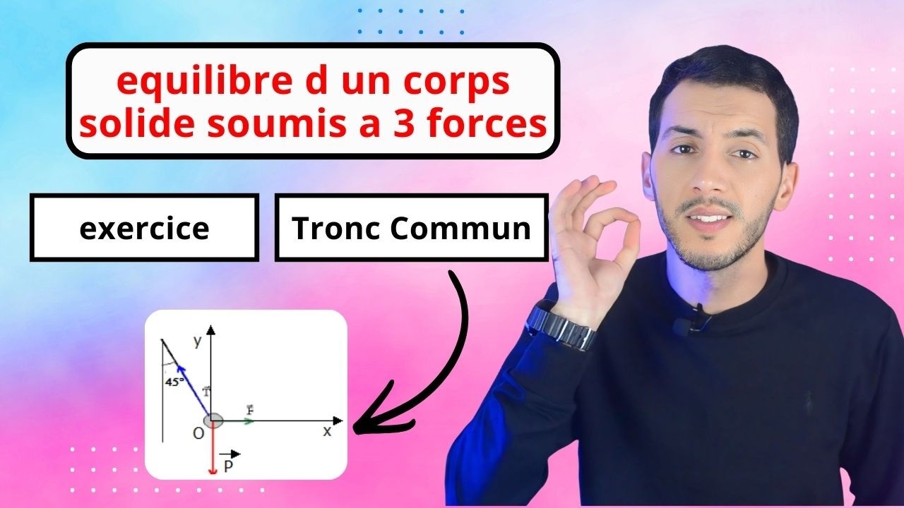 Équilibre d'un corps sous l'action de 3 forces | Tronc commun | التمارين