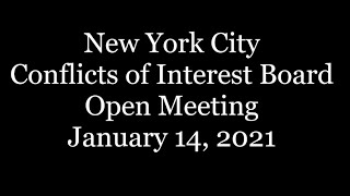 COIB Open Meeting - January 14, 2021