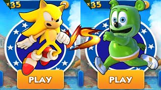 Sonic Dash vs Gummy Bear Run - Super Sonic vs All Bosses Zazz Eggman All 68 Characters Unlocked screenshot 5