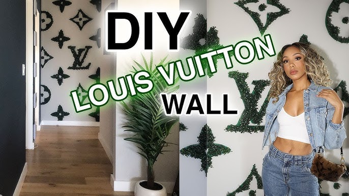 DIY HOLOGRAPHIC LOUIS VUITTON WALL (EVERYTHING BY HAND)* CUTE HOME