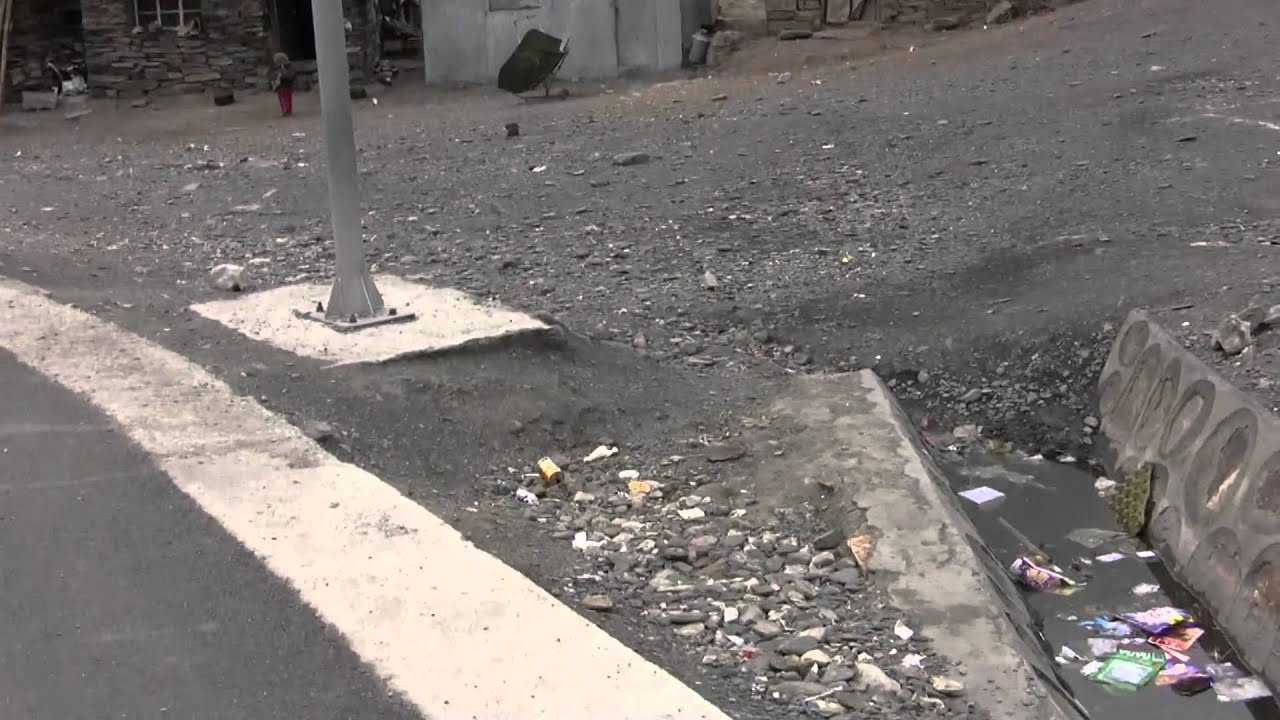 Tibet Friendship Highway -Primitive Rock Dwellings Roadside - Lhasa to Katmandu