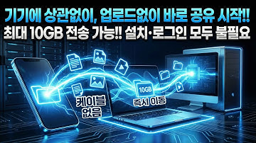 기기에 상관없이, 업로드 없이 최대 10GB 까지 전송 즉시 가능한 웹 서비스!!