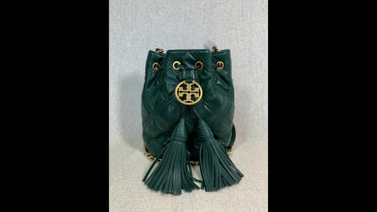 NEW Tory Burch Black Fleming Soft Mini Bucket Bag $428