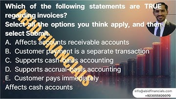 Which of the following statements are TRUE regarding invoicesSelect all the options you think