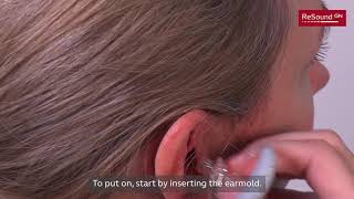 Turning on and inserting your BTE (Behind-the-Ear) hearing aid with an earmold