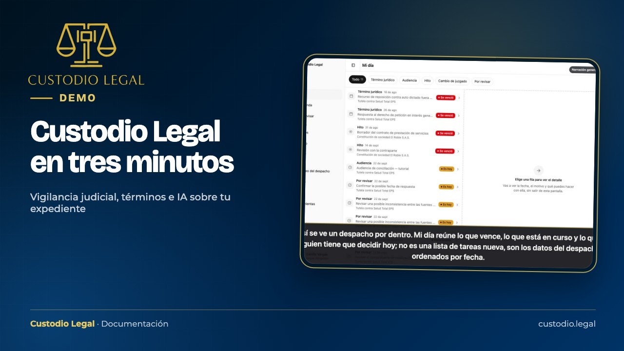 Miniatura do tutorial: Custodio Legal en tres minutos