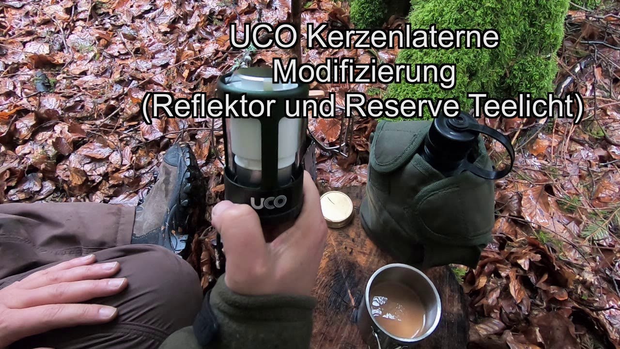 UCO Kerzenlaterne Modifizierung (Reflektor und Reserve Teelicht)