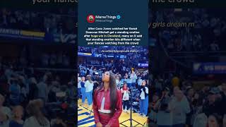 coco jones watches donovan mitchell receive standing ovation in cleveland #cocojones