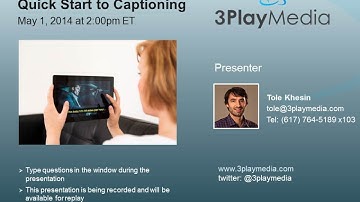 Quick Start to Captioning and Subtitling