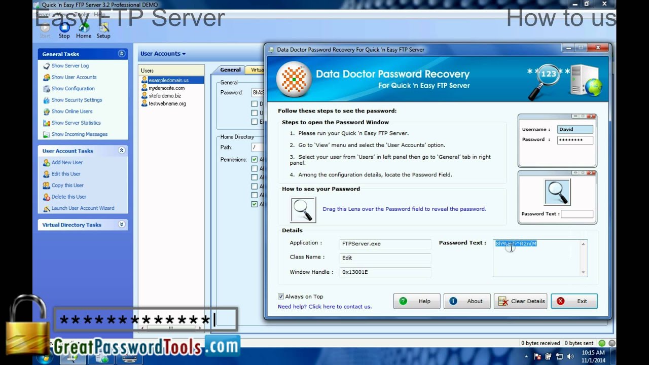How to Recover forgotten Password of Quick 'n Easy FTP Server