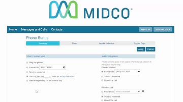 Phone Status Home Screen on The CommPortal - Midco Hosted VoIP