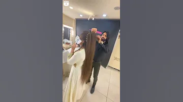 كوافير بسام يجهز عروسه شعر طويل اجمل تسريحه شعر كوافير بسام 