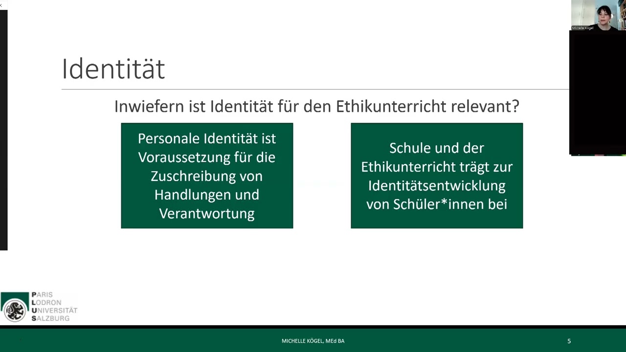 Michelle Kögel, BEd BA MEd.,  Identität im Ethikunterricht