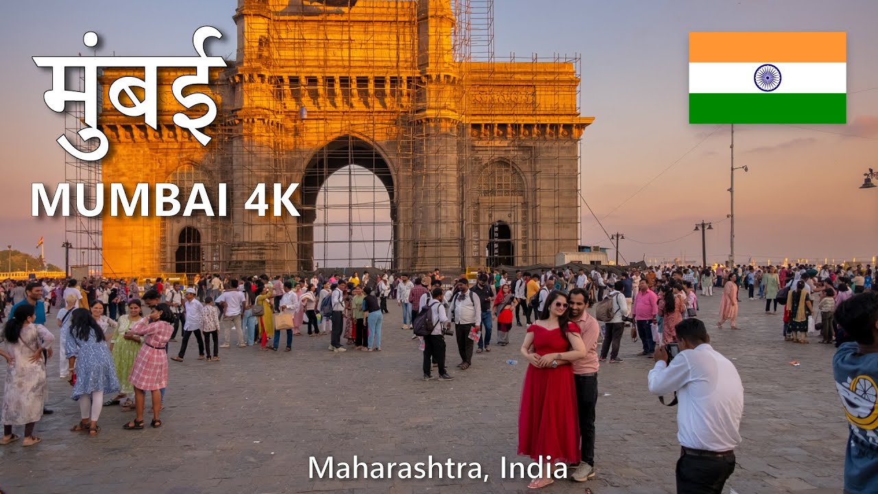 Mumbai (मुंबई), The Gateway of India 🇮🇳 - Evening Walking Tour 4K