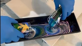 A Trough, Chopsticks And 3 Straight Pours! - 3 Wrecked Straight Pours - Acrylic Pour