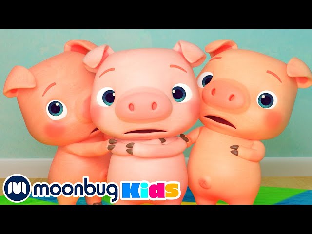 3 Little Pigs - Sing Along | @CoComelon | Moonbug Literacy class=