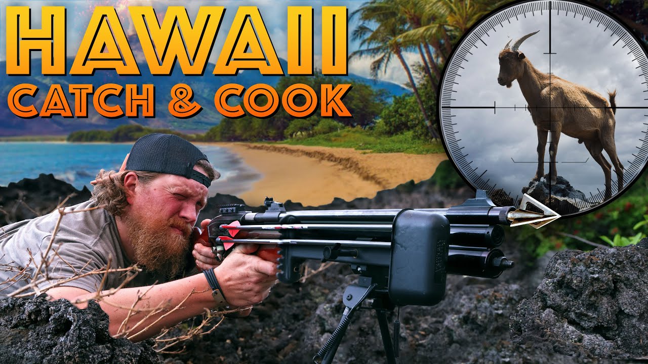 AIR RIFLE Wild Hawaiian GOAT Catch Clean and Cook Ep. 4 of 5 Hawaii Catch and Cook YouTube
